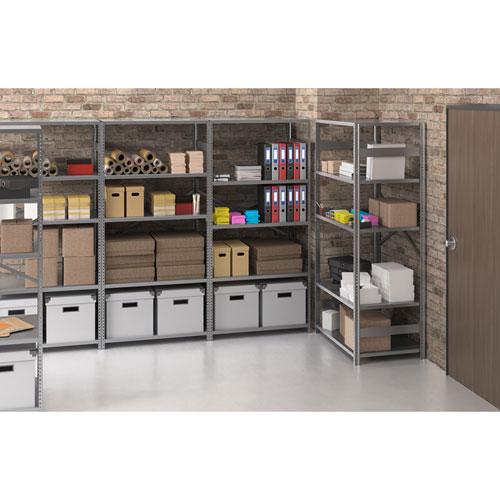 Closed Commercial Steel Shelving, Five-Shelf, 36w x 18d x 75h, Medium Gray. Picture 2