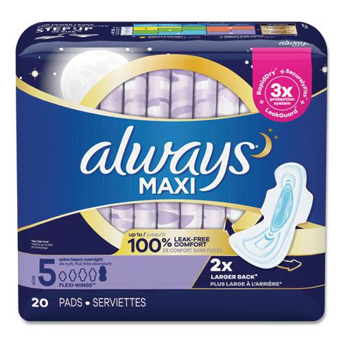 Maxi Pads, Extra Heavy Overnight, 20/Pack, 6 Packs/Carton. Picture 1