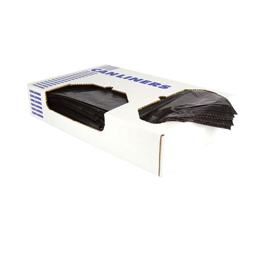 Linear Low-Density Can Liners—Flat Fold, Dual-Dispensing, 45 gal, 1.5 mil, 40 x 46, Black, 100/Carton. Picture 1
