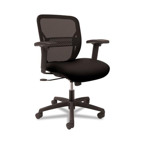 Gateway Mid-Back Task Chair, Supports Up to 250 lb, 17" to 22" Seat Height, Black. Picture 2