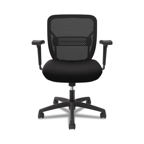 Gateway Mid-Back Task Chair, Supports Up to 250 lb, 17" to 22" Seat Height, Black. Picture 4