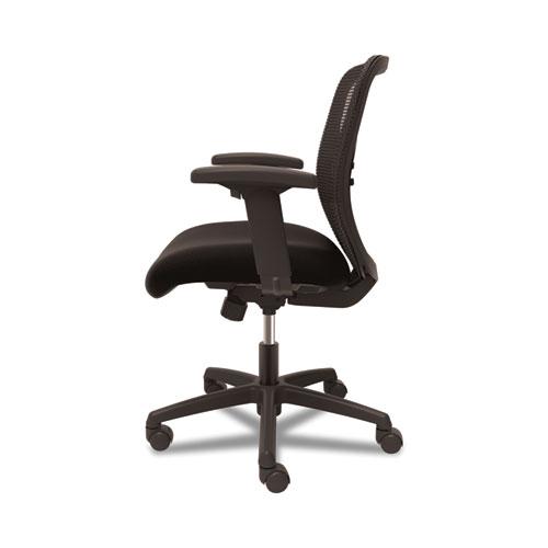Gateway Mid-Back Task Chair, Supports Up to 250 lb, 17" to 22" Seat Height, Black. Picture 6