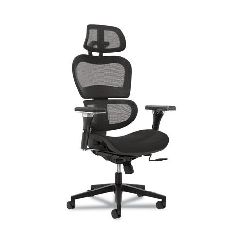 Neutralize High-Back Mesh Task Chair, Supports Up to 250 lb, 18.75" Seat Height, Black. Picture 3