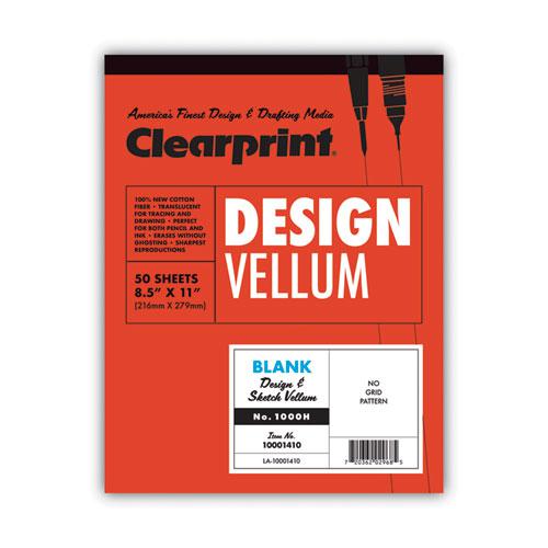 Design Vellum Paper, 16 lb Bristol Weight, 8.5 x 11, Translucent White, 50/Pad. Picture 1