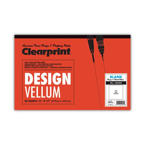 Design Vellum Paper, 16 lb Bristol Weight, 11 x 17, Translucent White, 50/Pad. Picture 1