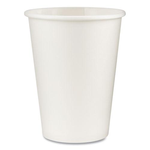 Paper Hot Cups, 12 oz, White, 50/Sleeve, 20 Sleeves/Carton. Picture 2