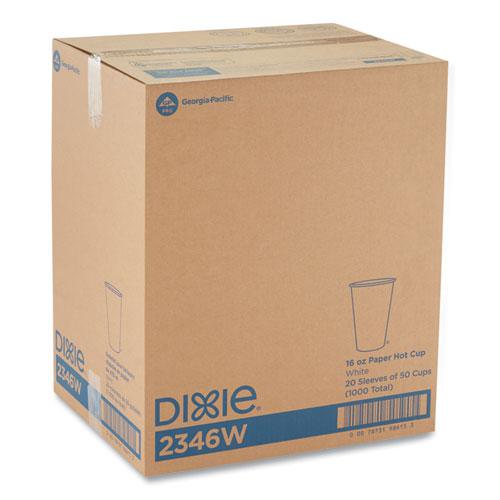 Paper Hot Cups, 16 oz, White, 50/Sleeve, 20 Sleeves/Carton. Picture 6