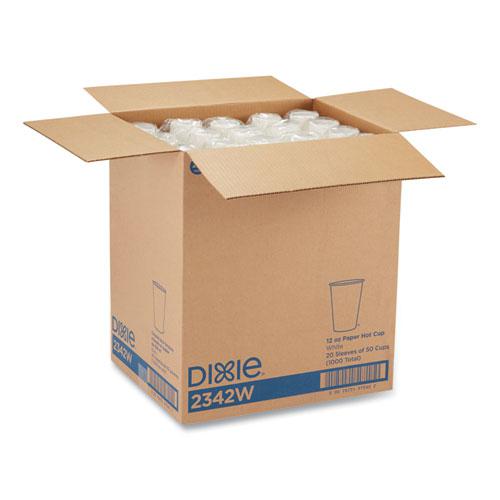 Paper Hot Cups, 12 oz, White, 50/Sleeve, 20 Sleeves/Carton. Picture 5