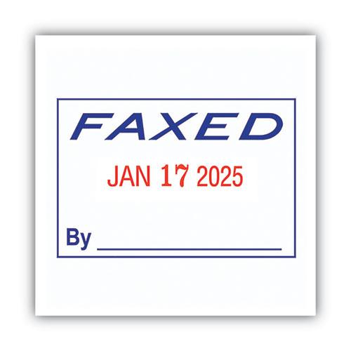 Model S 360 Two-Color Message Dater, 1.75 x 1, "Faxed," Self-Inking, Blue/Red. Picture 3