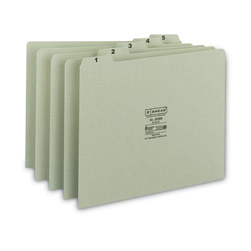 100% Recycled Daily Top Tab File Guide Set, 1/5-Cut Top Tab, 1 to 31, 8.5 x 11, Green, 31/Set. Picture 5