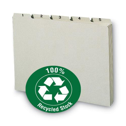 100% Recycled Daily Top Tab File Guide Set, 1/5-Cut Top Tab, 1 to 31, 8.5 x 11, Green, 31/Set. Picture 4
