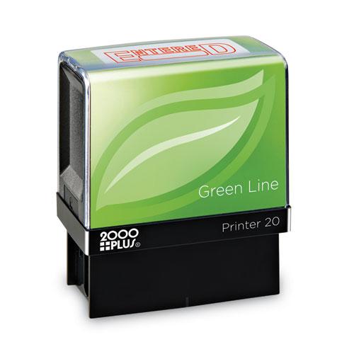 Green Line Message Stamp, Entered, 1.5 x 0.56, Red. Picture 1