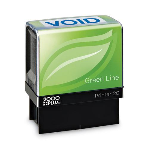 Green Line Message Stamp, Void, 1.5 x 0.56, Blue. Picture 1