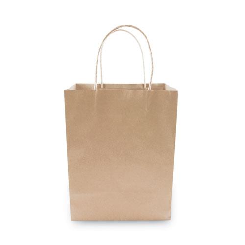 Premium Shopping Bag, 8" x 4" x 10.25", Brown Kraft, 50/Box. Picture 2