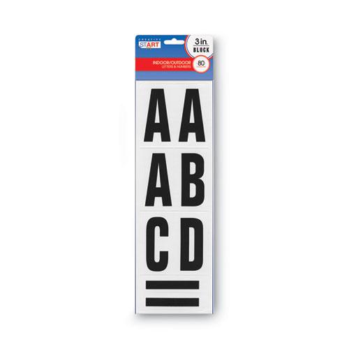 Letters, Numbers and Symbols, Adhesive, 3", Black, 64 Characters. Picture 1