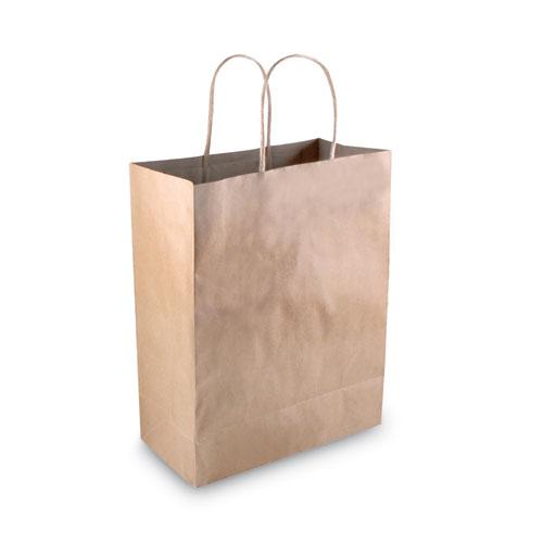 Premium Shopping Bag, 8" x 4" x 10.25", Brown Kraft, 50/Box. The main picture.