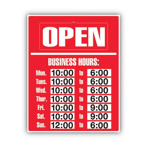 Business Hours Sign Kit, 15 x 19, Red. Picture 5
