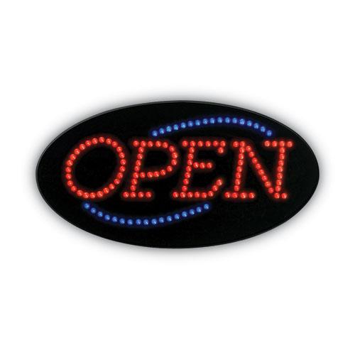 LED OPEN Sign, 10.5 x 20.13, Red and Blue Graphics. Picture 1