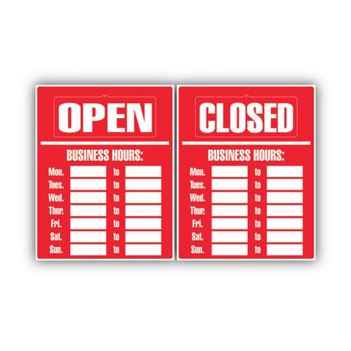 Business Hours Sign Kit, 15 x 19, Red. The main picture.