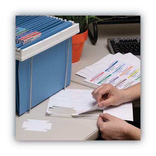 Viewables Hanging Folder Quick-Fold Tabs and Labels, 1/3-Cut Tabs, White, 3.5" Wide, 45/Pack. Picture 6