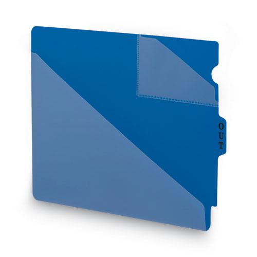 End Tab Poly Out Guides, Two-Pocket Style, 1/3-Cut End Tab, Out, 8.5 x 11, Blue, 50/Box. Picture 2