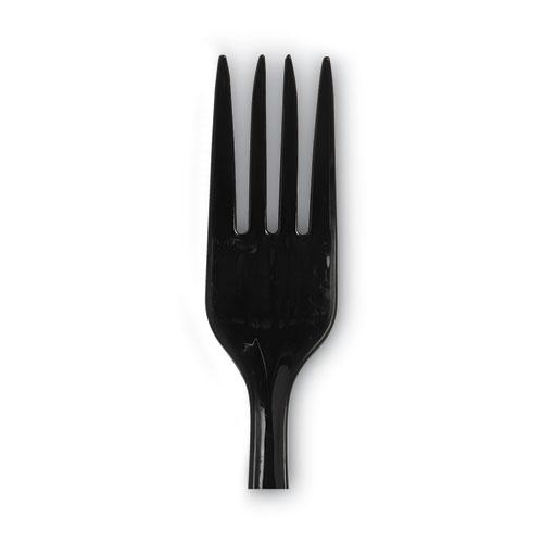Individually Wrapped Heavyweight Forks, Polypropylene, Black, 1,000/Carton. Picture 3