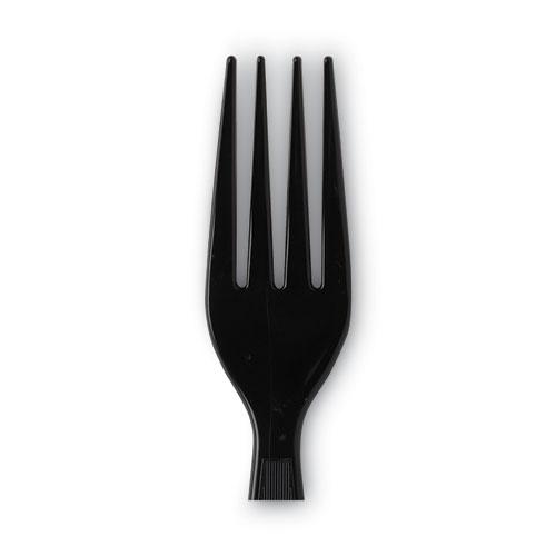 Individually Wrapped Heavyweight Forks, Polystyrene, Black, 1,000/Carton. Picture 3