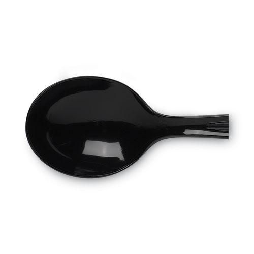 Plastic Cutlery, Heavyweight Soup Spoons, 5 3/4", Black, 1,000/Carton. Picture 3