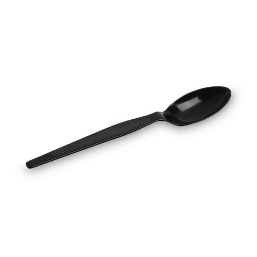 Individually Wrapped Heavyweight Teaspoons, Polystyrene, Black 1,000/Carton. Picture 3