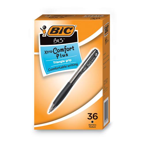 BU3 Ballpoint Pen, Retractable, Medium 1 mm, Black Ink, Smoke/Black Barrel, 36/Pack. Picture 1