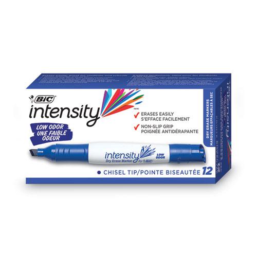 Intensity Low Odor Chisel Tip Dry Erase Marker, Broad Chisel Tip, Blue, Dozen. Picture 2
