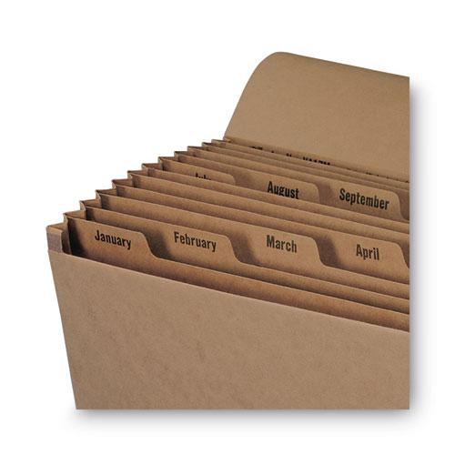Indexed Expanding Kraft Files, 12 Sections, Elastic Cord Closure, 1/12-Cut Tabs, Letter Size, Kraft. Picture 5