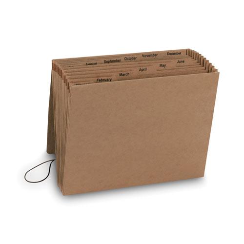 Indexed Expanding Kraft Files, 12 Sections, Elastic Cord Closure, 1/12-Cut Tabs, Letter Size, Kraft. Picture 6