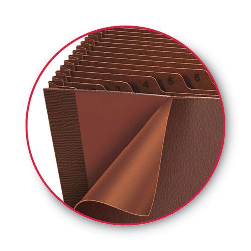 TUFF Expanding Wallet, 31 Sections, Elastic Cord Closure, 1/15-Cut Tabs, Letter Size, Redrope. Picture 7