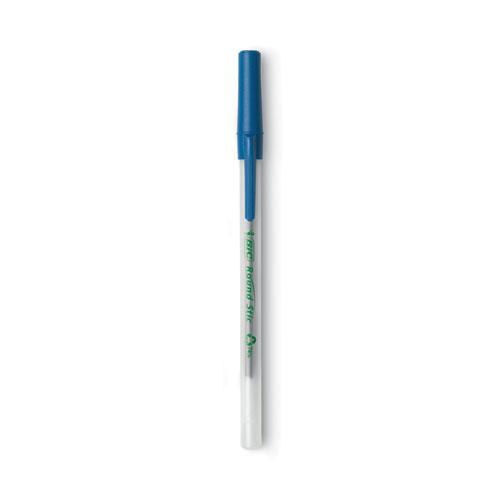 Ecolutions Round Stic Ballpoint Pen Value Pack, Stick, Medium 1 mm, Blue Ink, Clear Barrel, 50/Pack. Picture 1