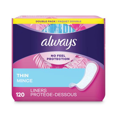 Thin Daily Panty Liners, Regular, 120/Pack, 6 Packs/Carton. Picture 1