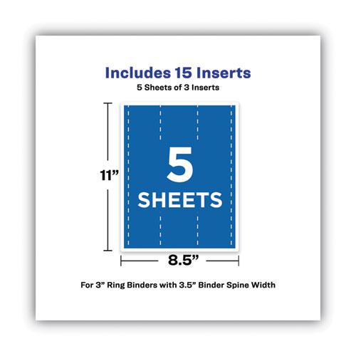 Binder Spine Inserts, 3" Spine Width, 3 Inserts/Sheet, 5 Sheets/Pack. Picture 4