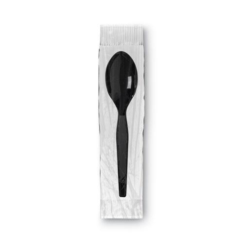 Grab’N Go Wrapped Cutlery, Teaspoons, Black, 90/Box, 6 Box/Carton. Picture 3