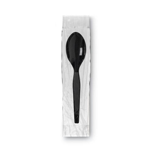 Grab’N Go Wrapped Cutlery, Teaspoons, Black, 90/Box. Picture 3