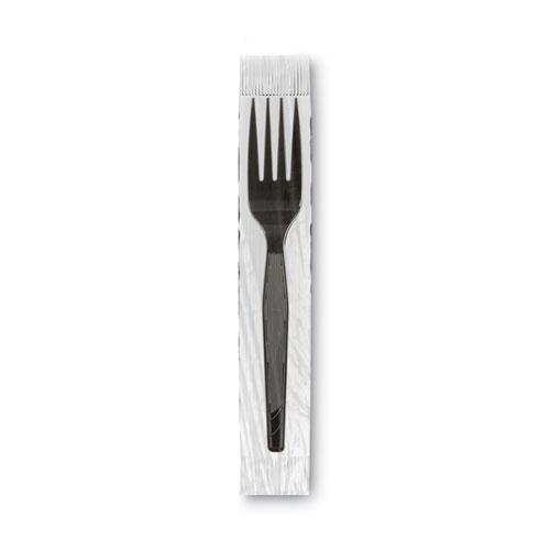 Grab’N Go Wrapped Cutlery, Forks, Black, 90/Box. Picture 2