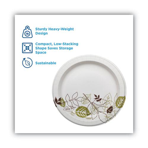 Pathways Soak Proof Shield Heavyweight Paper Plates, 10.13" dia, Green/Burgundy, 125/Pack. Picture 3