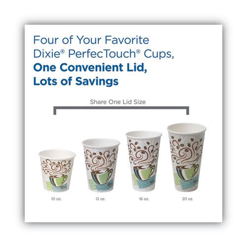 Dome Drink-Thru Lids, Fits 10 oz to 20 oz Dixie Paper Hot Cups, White, 100/Pack. Picture 6