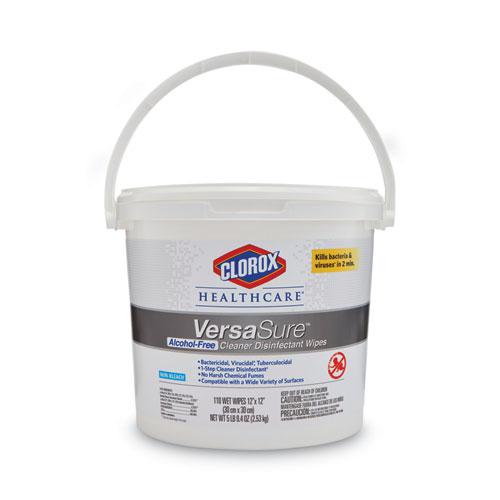 VersaSure Cleaner Disinfectant Wipes, 1-Ply, 12 x 12, Fragranced, White, 110/Bucket, 2 Buckets/Carton. Picture 2