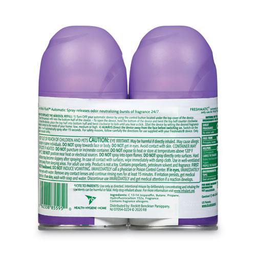 Freshmatic Ultra Spray Refill, Lavender/Chamomile, 5.89 oz Aerosol Spray, 2/Pack, 3 Packs/Carton. Picture 2