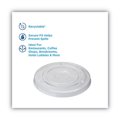 Cold Drink Cup Lids, Fits 16 oz Plastic Cold Cups, Clear, 100/Sleeve, 10 Sleeves/Carton. Picture 2