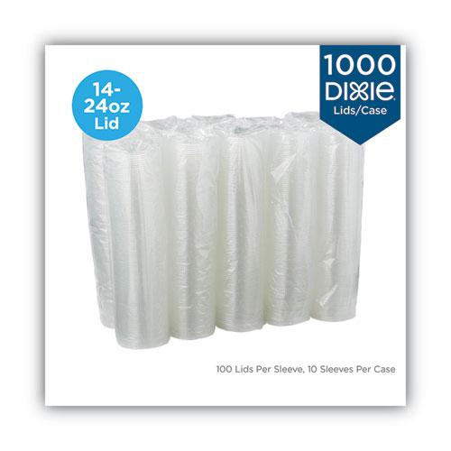 Cold Drink Cup Lids, Fits 16 oz Plastic Cold Cups, Clear, 100/Sleeve, 10 Sleeves/Carton. Picture 3