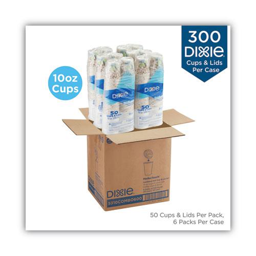 PerfecTouch Paper Hot Cups and Lids Combo, 10 oz, Multicolor, 50 Cups/Lids/Pack, 6 Packs/Carton. Picture 2