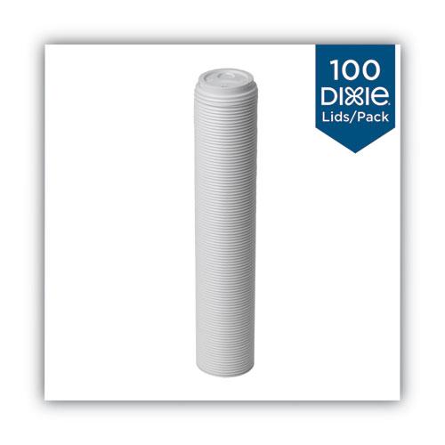 Dome Drink-Thru Lids, Fits 10 oz to 20 oz Dixie Paper Hot Cups, White, 100/Pack. Picture 3