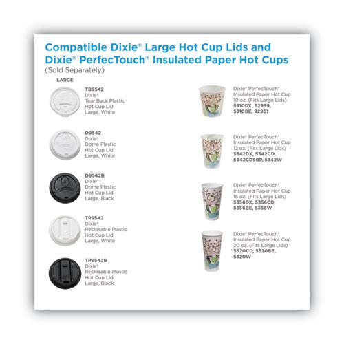 Dome Drink-Thru Lids, Fits 10 oz to 16 oz Paper Hot Cups, White, 1,000/Carton. Picture 5