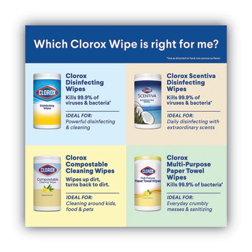 Disinfecting Wipes, 1-Ply, 7 x 8, Fresh Scent/Citrus Blend, White, 75/Canister, 3 Canisters/Pack. Picture 11